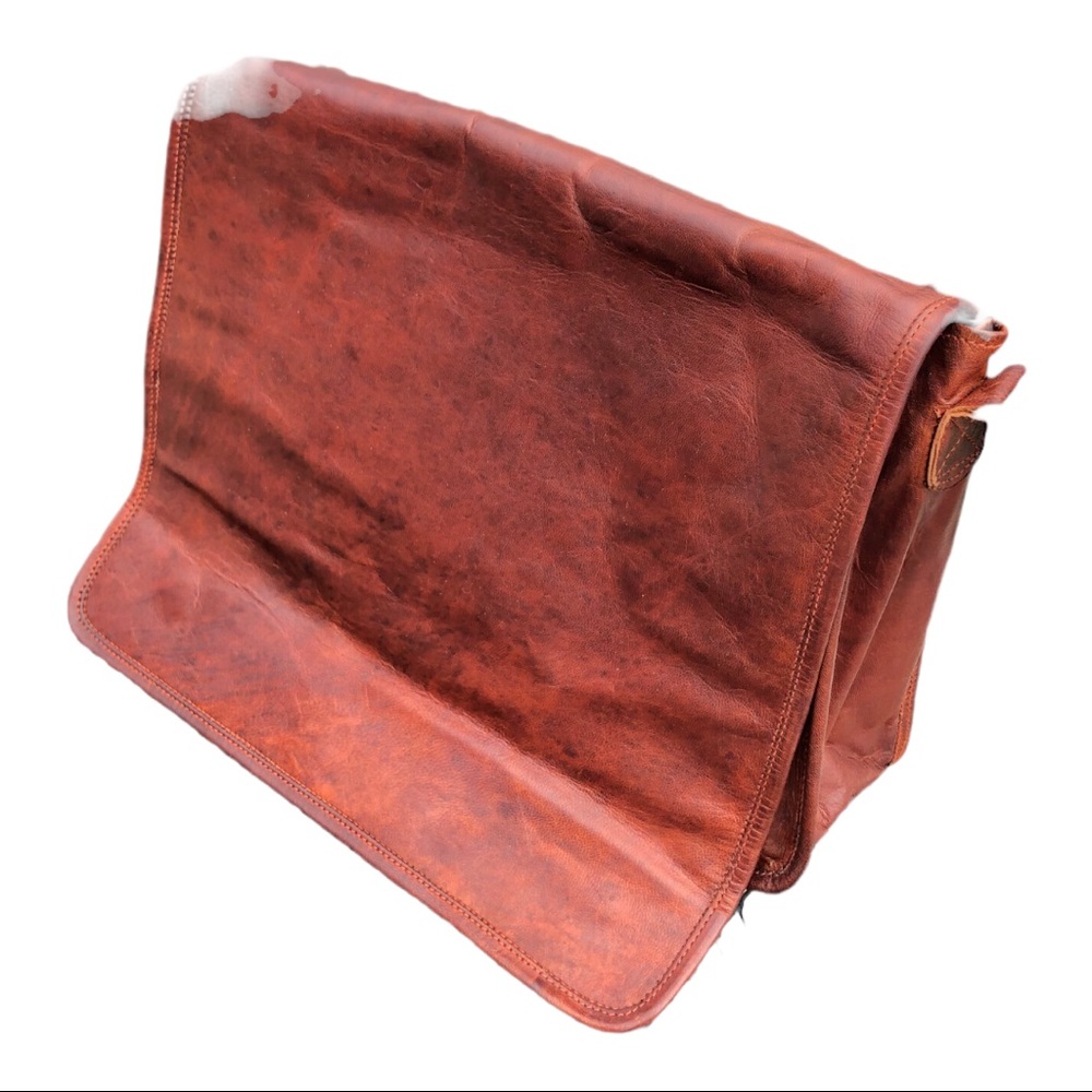 Vintage Leather Crossbody 13.3” Laptop Messenger Bag, for Him or Her.